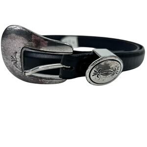 Justin Cowboy Western Belt Classic Leather Black Size 28 - 518BK Made in the USA